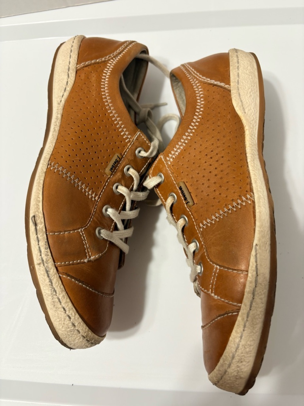 Josef Seibel Woman’s Caspian Leather Comfort Shoes Sneakers in Camel EU 38 - Picture 4 of 12